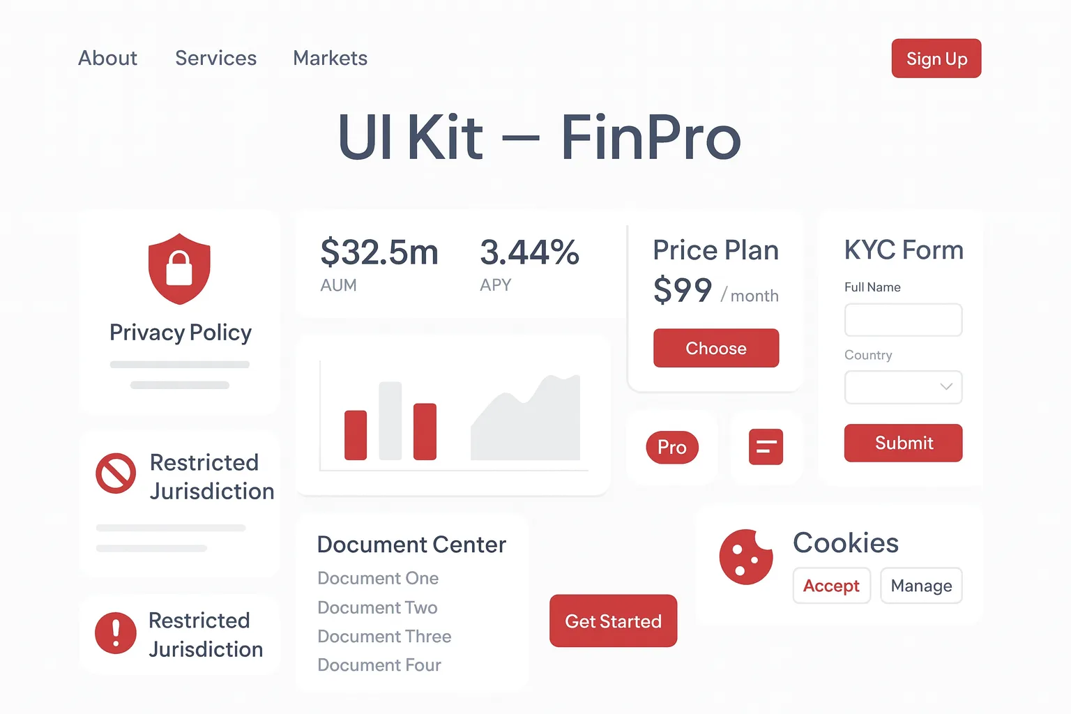 FinPro金融网站设计系统及合规化页面组件